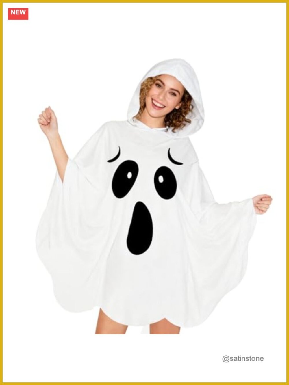 Halloween Poncho Costume Set Pumpkin Ghost Skeleton Spider Web
